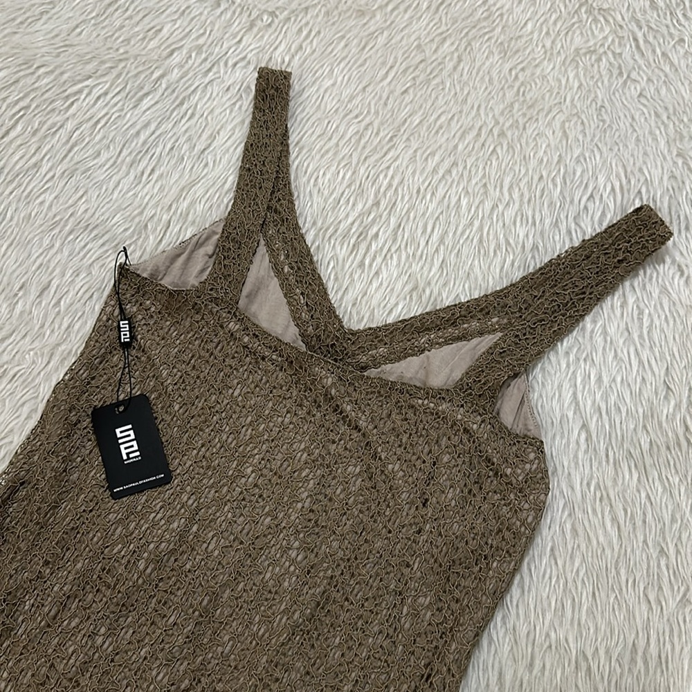 Brown stretchy lace tank top size 6 new with tag - Picture 9 of 10